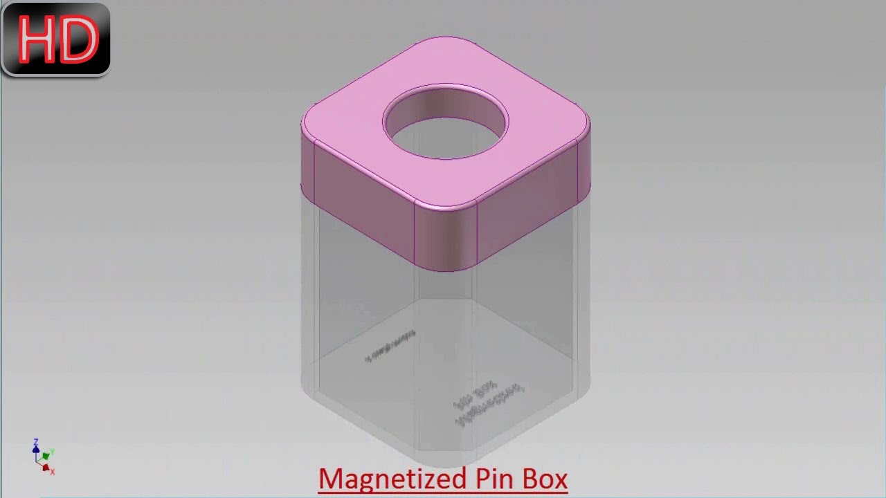 Magnetized Pin Box (Video Tutorial) Autodesk Inventor - YouTube