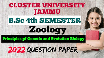 Cluster University Jammu🫵 ZOOLOGY B. Sc 4th Sem. question paper #clujammu