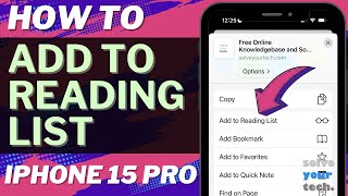 How to Add to Reading List on iPhone 15 Pro
