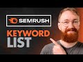 How to Create an SEO Keyword List in Semrush