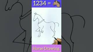 1234 =🐴 horse #drawing #shorts screenshot 1