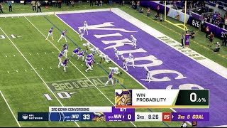 Win Probabilities of the Minnesota Vikings Largest Comeback in NFL history | Next Gen Stats
