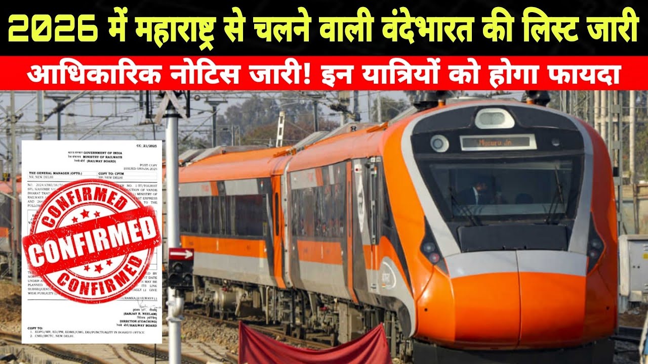  महाराष्ट्र में शुरू होने वाली वंदेभारत की लिस्ट जारी | इस साल का सबसे बड़ा तोहफा | New Vande Bharat