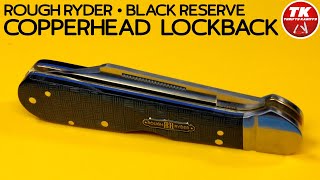 Rough Ryder Black Reserve Copperhead Lockback Basketweave Pocket Knife RR2564