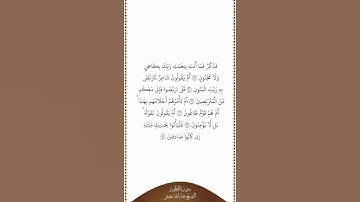 تلاوة في دقيقة سورة الطور الآيات من ٢٩ إلى ٣٤ الشيخ عبدالله بصفر