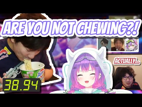 Towa watches fighting game GOAT Daigo speed eat ramen (ft. Tachikawa)