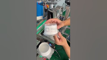 compact automatic labeling machine for conical cups  #factory #machine #labelapplicator