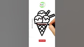 how to draw a colorful ice cream cone | easy step by step #icecream #drawing #shorts #shortsfeed