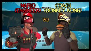 TF2 Mario Strikers Charged: Mario (Engineer) vs Donkey Kong (Coach)