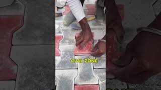 Only Skilled Workers Know This Trick 🧱⚡#civilengineering #constructionwork #roadwork #paverblock
