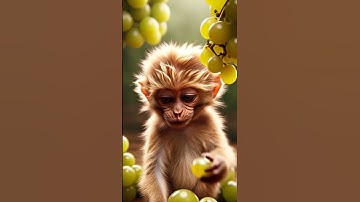 Baby Monkey Eating Grapes 🍇 | Funny Monkey Laughing & Clapping 😂👏