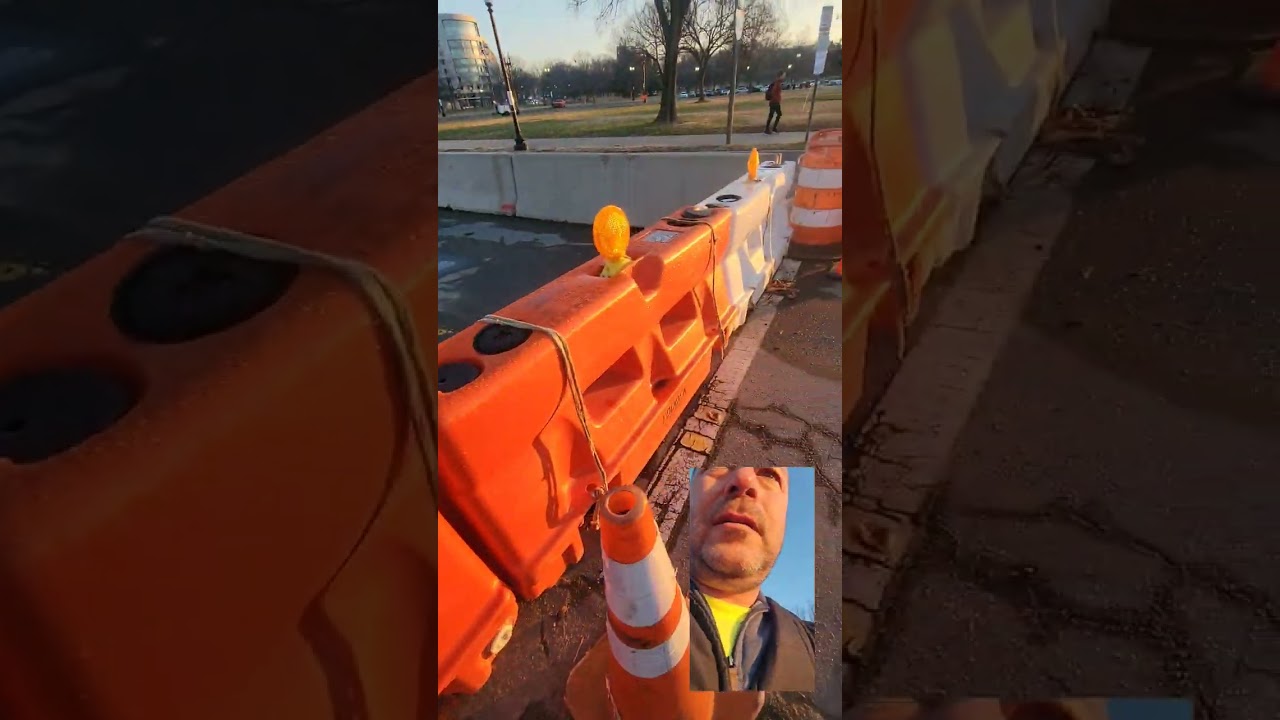 Water Filled Barriers Near US Capital. The Sticker Warns No + Protection  with this Type of Use!!!