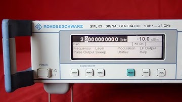Rohde & Schwarz SML03 Parameters & Calibration