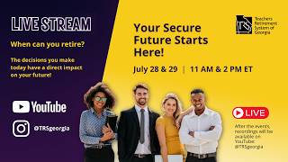 TRS Live on July 29 at 11 AM ET: Member Workshop + Q&A. Your Secure Future Starts Here!
