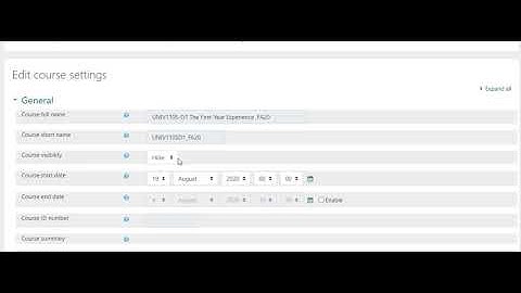 Hiding/Showing your Course in Moodle