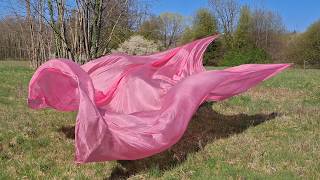 Silk Billowing In Strong Winds