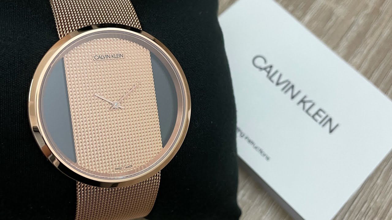 Calvin Klein Glam Quartz Clear Dial Rose Gold Ladies Watch K942362A  (Unboxing) @UnboxWatches - YouTube