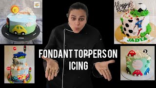 KAISE LAGAYE FONDANT TOPPERS ICING CAKE PAR I How to stick fondant on whipped cream l Sweet Wonders