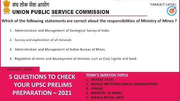 22nd April 2021 Mock Questions for UPSC Prelims | Useful for all Competitive Exams