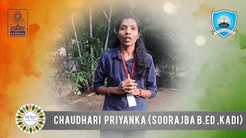 Experience Sharing by Chaudhari  Priyanka (Soorajba B.ed ,Kadi)for Sarva Netrutva Program of KSV.