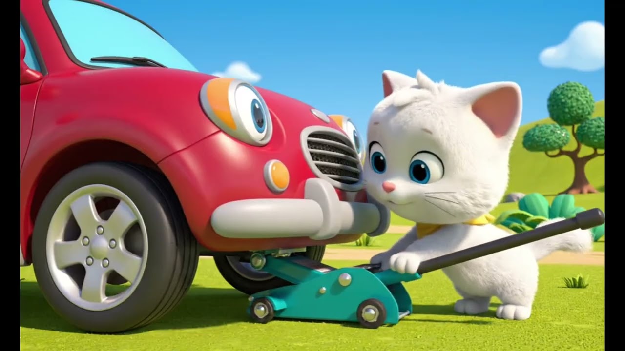 Billo the Cat Teaches Kids How to Change a Tire