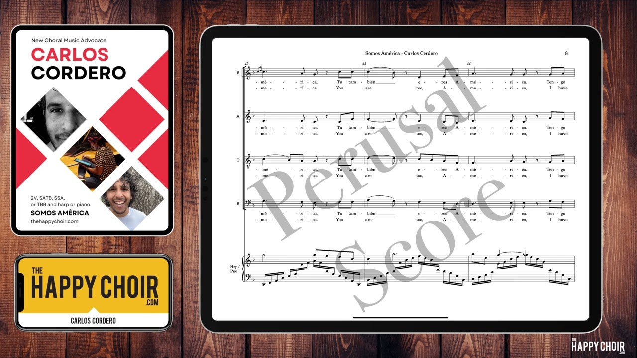 SATB Somos America (We Are America) - Carlos Cordero - Easy Spanish Choral Music