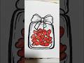 How to draw a Jar of hearts❤️easy cute drawing#art#painting#shorts