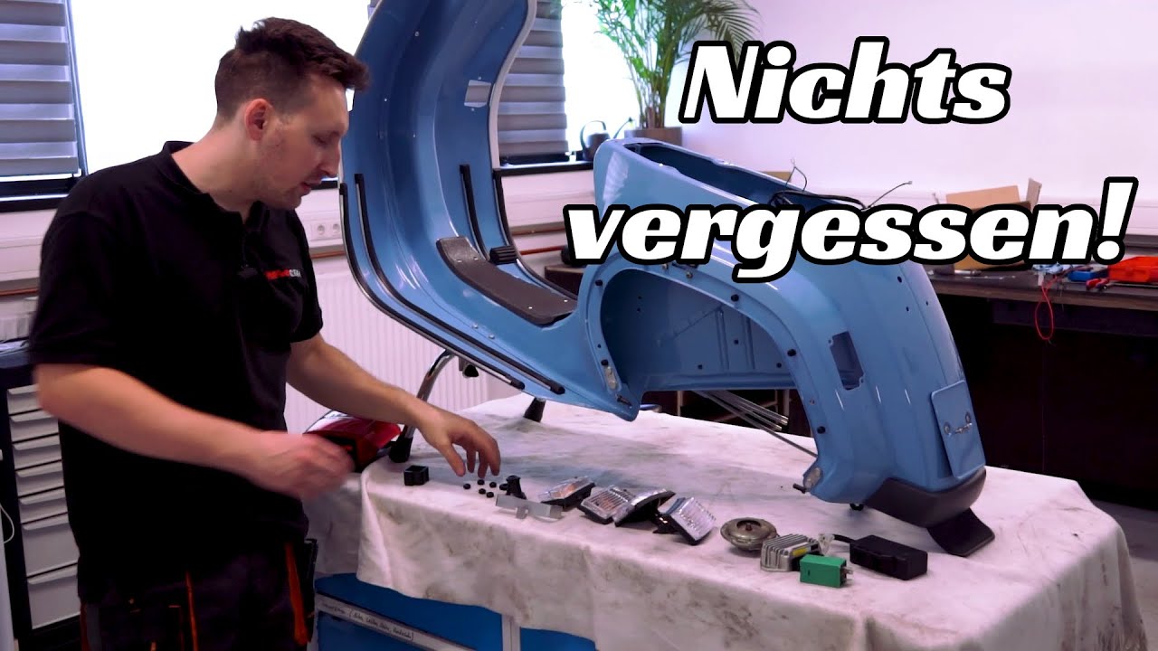 Vespa Rahmen montieren! So viele Kleinteile! PK 50 Restauration