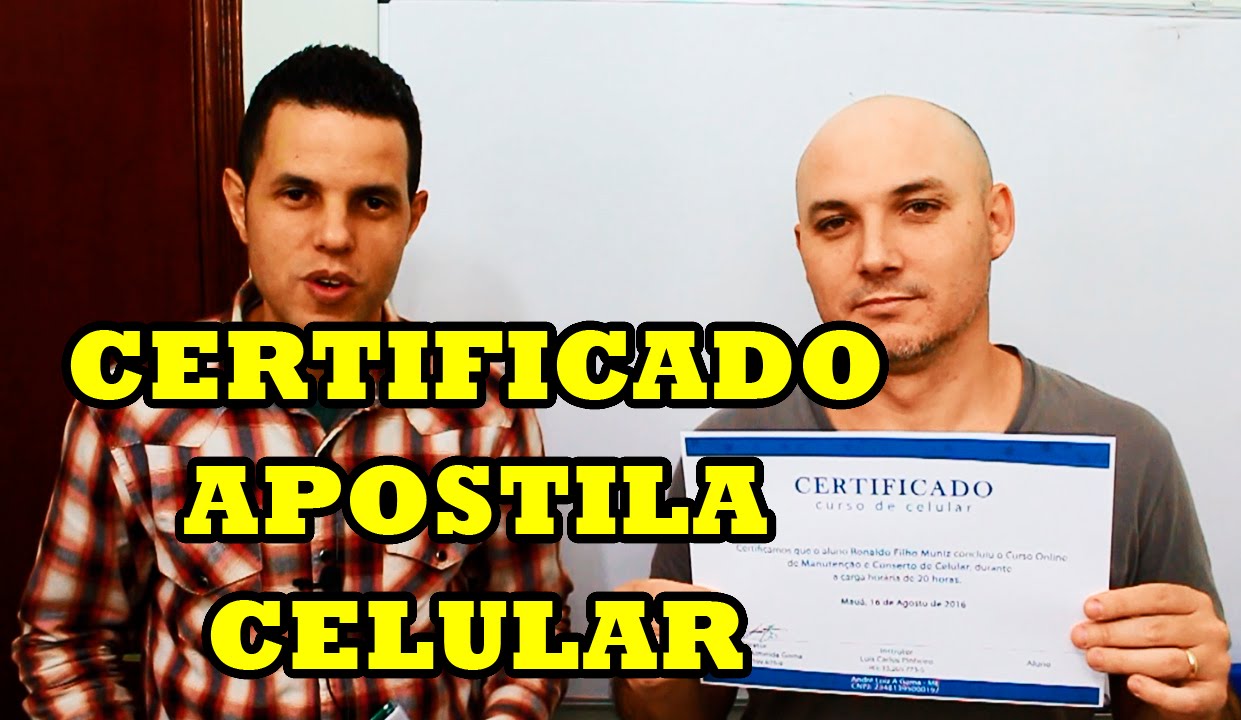 APOSTILA E CERTIFICADO CURSO DE CELULAR