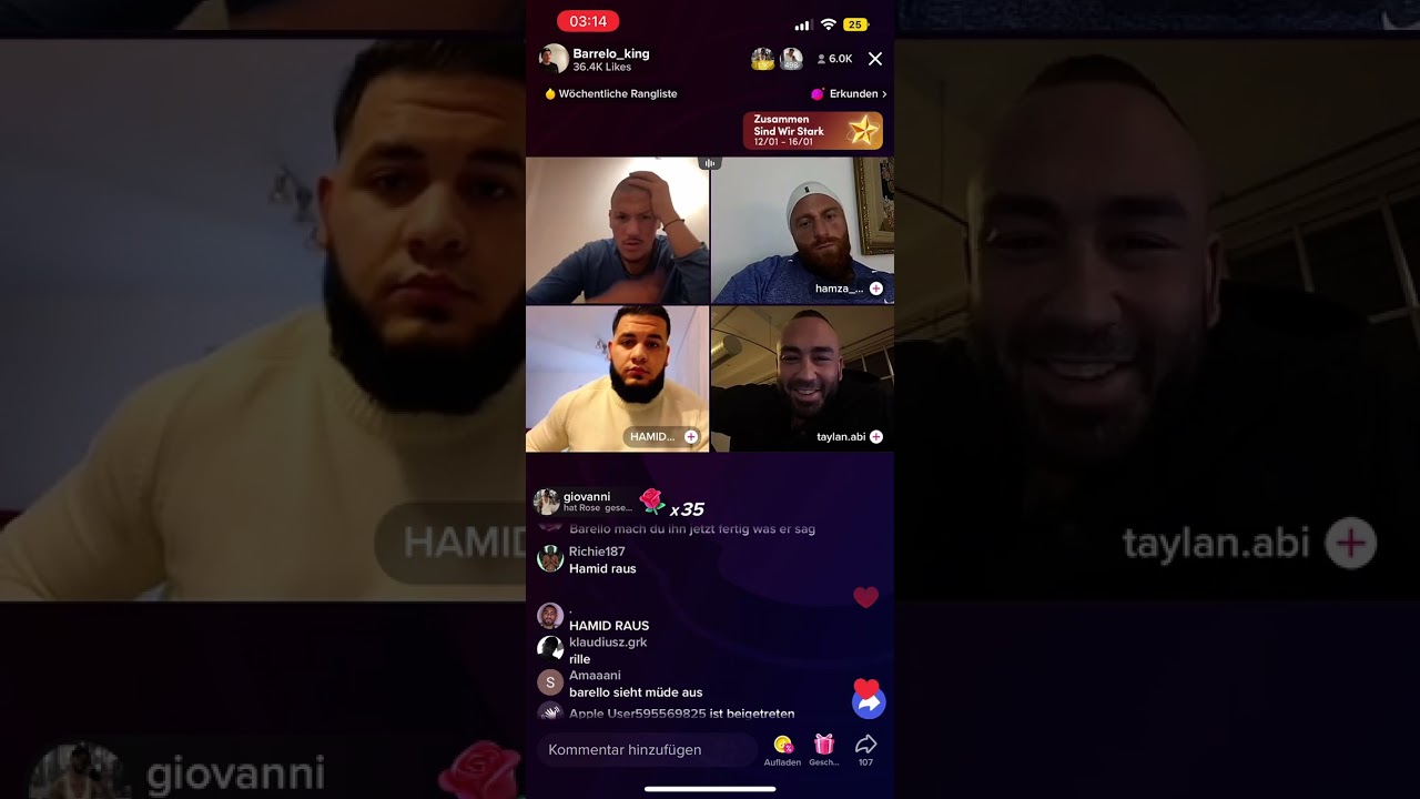 Hamid, taylan. Barello und Hamza Beef 🤣