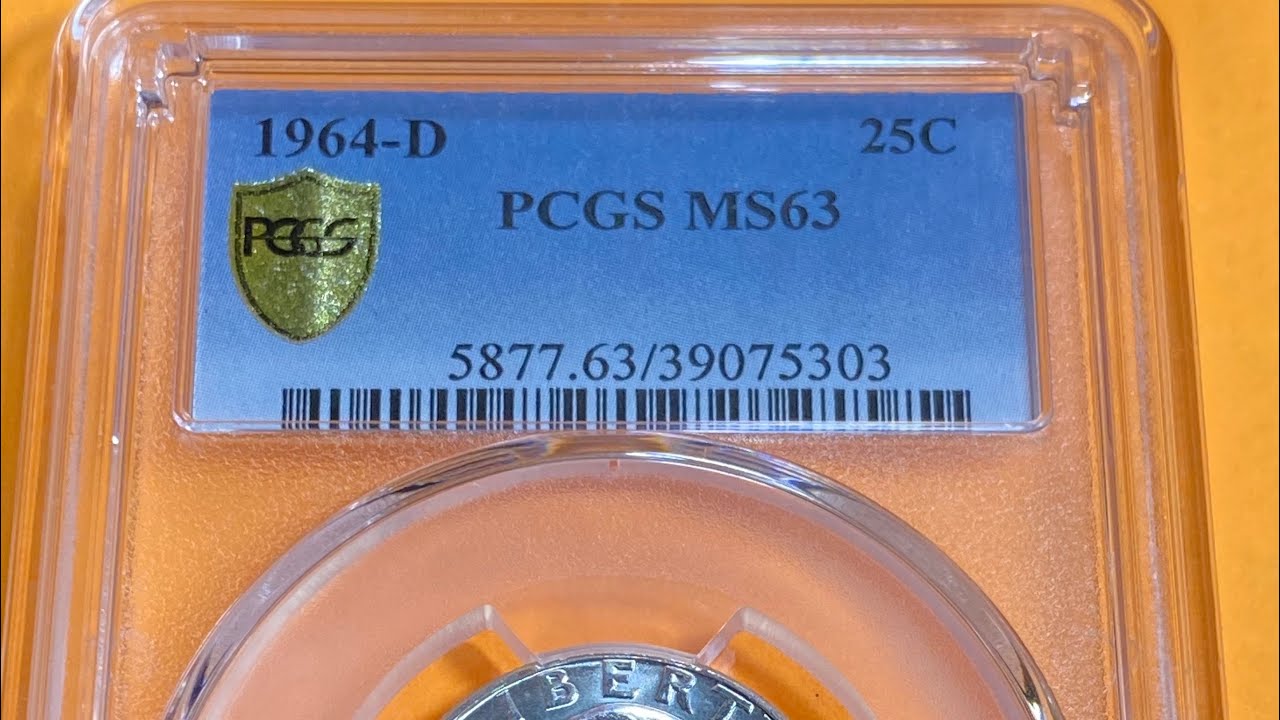 1964 D/D Quarter Dollar 65 dollar votados no certificó más con PCGS y