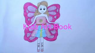 How to Draw Barbie Fairy for kids Easy Step by step | How to draw a Cute fairy easy | barbie drawing