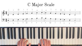 C Major Scale- One Octave- Easy Piano