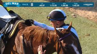 Warming wins the Yellow Ribbon Stakes race 8 at Del Mar 8/8/26