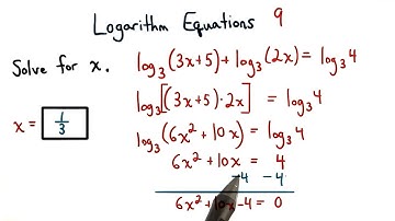 Logarithm Equations Practice 9 - Visualizing Algebra