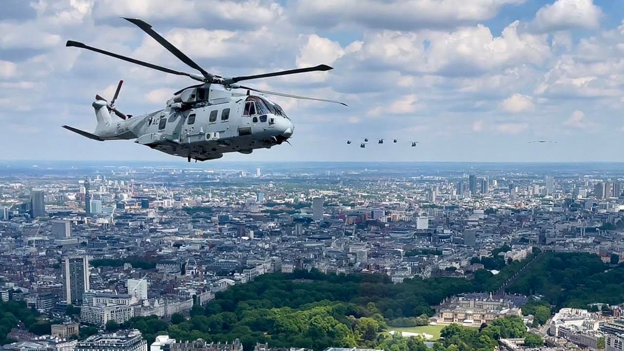 View from the cockpit - military aircraft flypast for the HM Queen's Platinum Jubilee