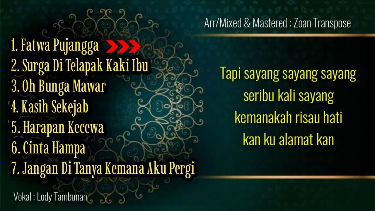 Full album koleksi lagu melayu lama paling enak di dengar Arrangger Zoan Transpose