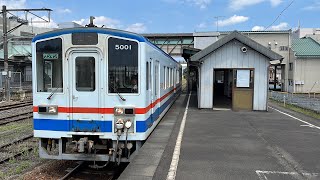 関東鉄道常総線キハ5000形5001F 下館駅発車