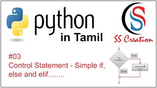 #03 Python tutorial in tamil || Control statement - Simple if, elif and else.... Hint-1