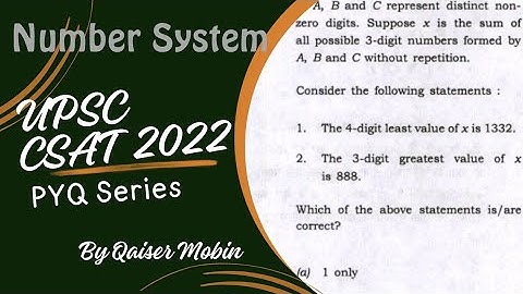 The 4-digit least value of X | Number System | UPSC CSAT PYQ SERIES 2022 | CSAT Full Course