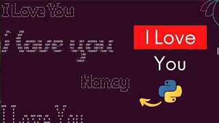 Say I Love You❤️ to Him/Her like a Programmer | ASCII Art | Print I Love You in Python | #shorts screenshot 5