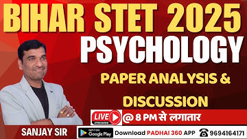 Bihar STET PSYCHOLOGY EXAM 2025 | FULL PAPER ANALYSIS & DISCUSSION | Sanjay Sir Psychology