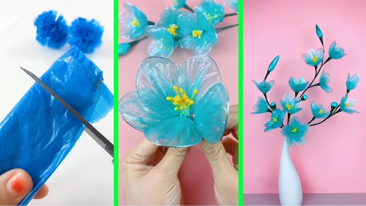 Flowers Making With Plastic Carry Bags | DIY Carry Bags Re Use | Ideas ...