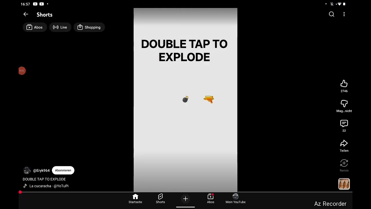 tippe zweimal um die bombe zu zünden