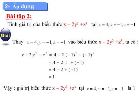 Toán 7 - Biểu thức đại số P.2