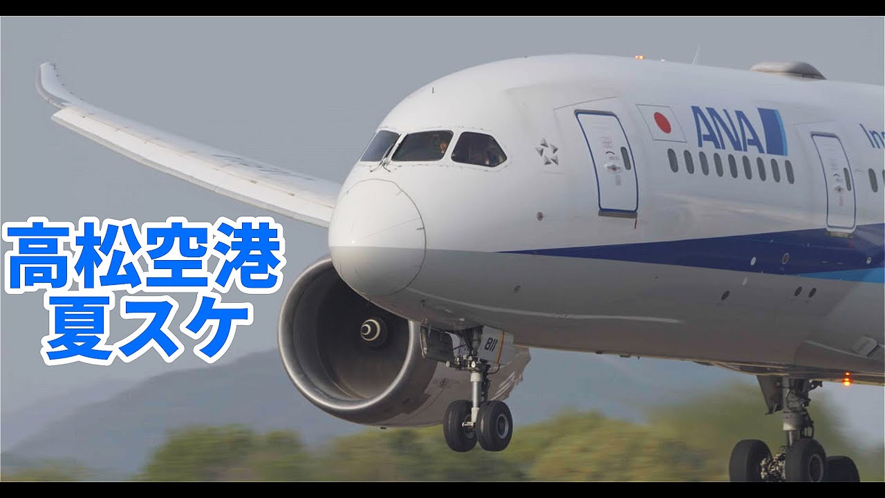 【高松空港】夏スケの高松空港は787が主役！菜の花もまだまだ満開です