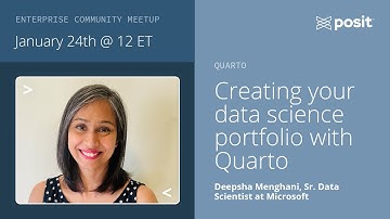 Meetup | Deepsha Menghani, Microsoft | Create Your Data Science Portfolio with Quarto