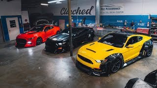 Clinched Widebody Mustangs Getting Built SEMA 2017 @ PAZI Performance | CLINCHED Mustang Widebody