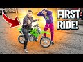 LITTLE BROTHER RIDES MY NEW 2021 KLX110L FOR THE FIRST TIME EVER ! | BRAAP VLOGS