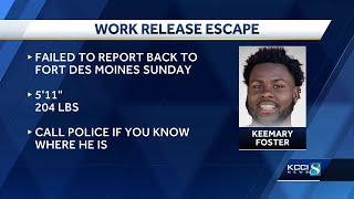 Authorities looking for work release inmate who didn't return to Fort Des Moines